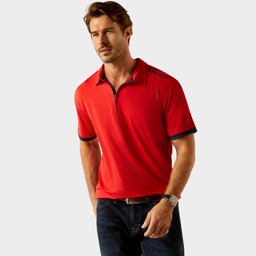 Men's Bandera 1/4 Zip Short Sleeved Polo Shirt