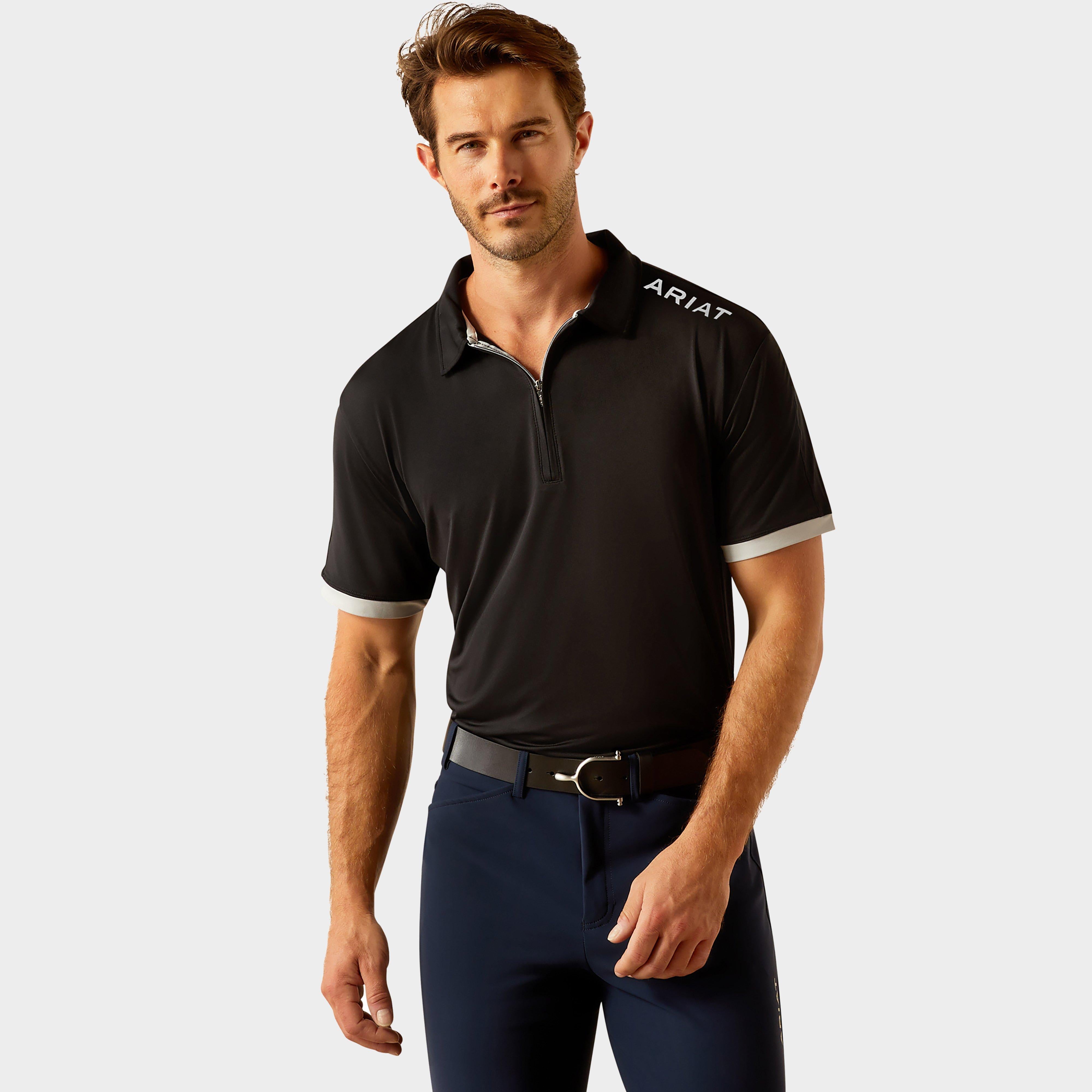 Men's Bandera 1/4 Zip Short Sleeved Polo Shirt Black