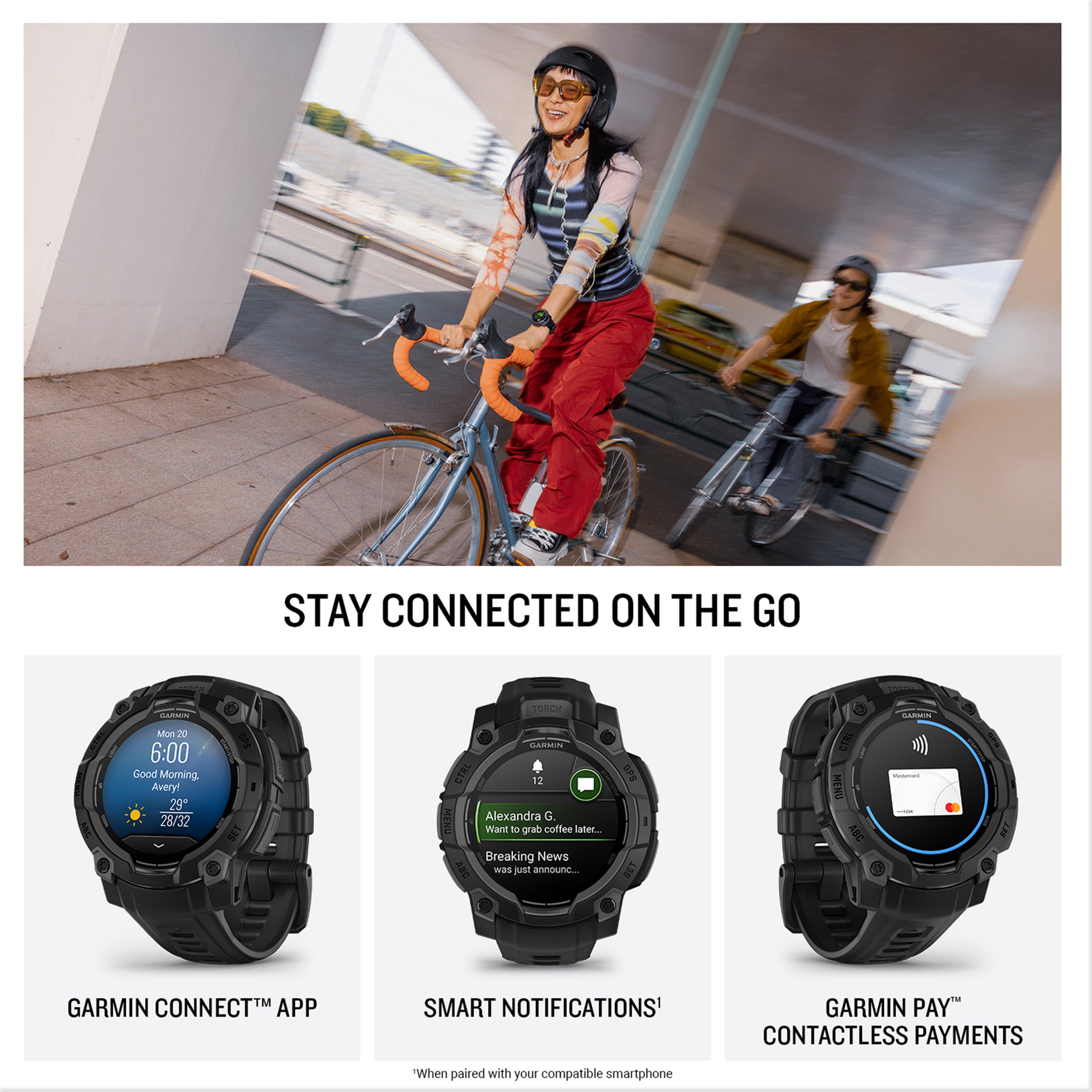 Black Garmin Instinct® 3 AMOLED 45mm Multi-Sport Smartwatch – Blacks