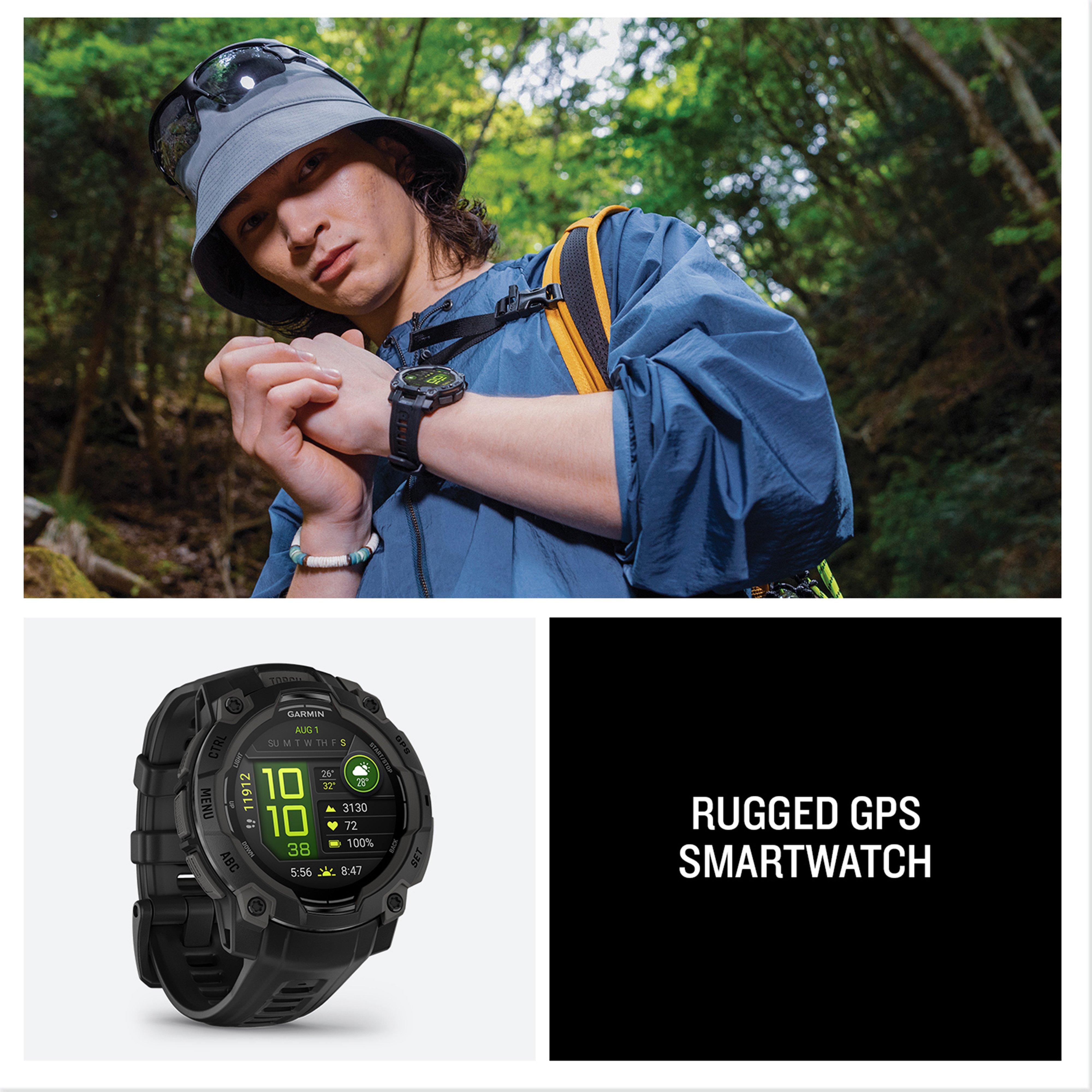 Black Garmin Instinct® 3 AMOLED 45mm Multi-Sport Smartwatch – Blacks