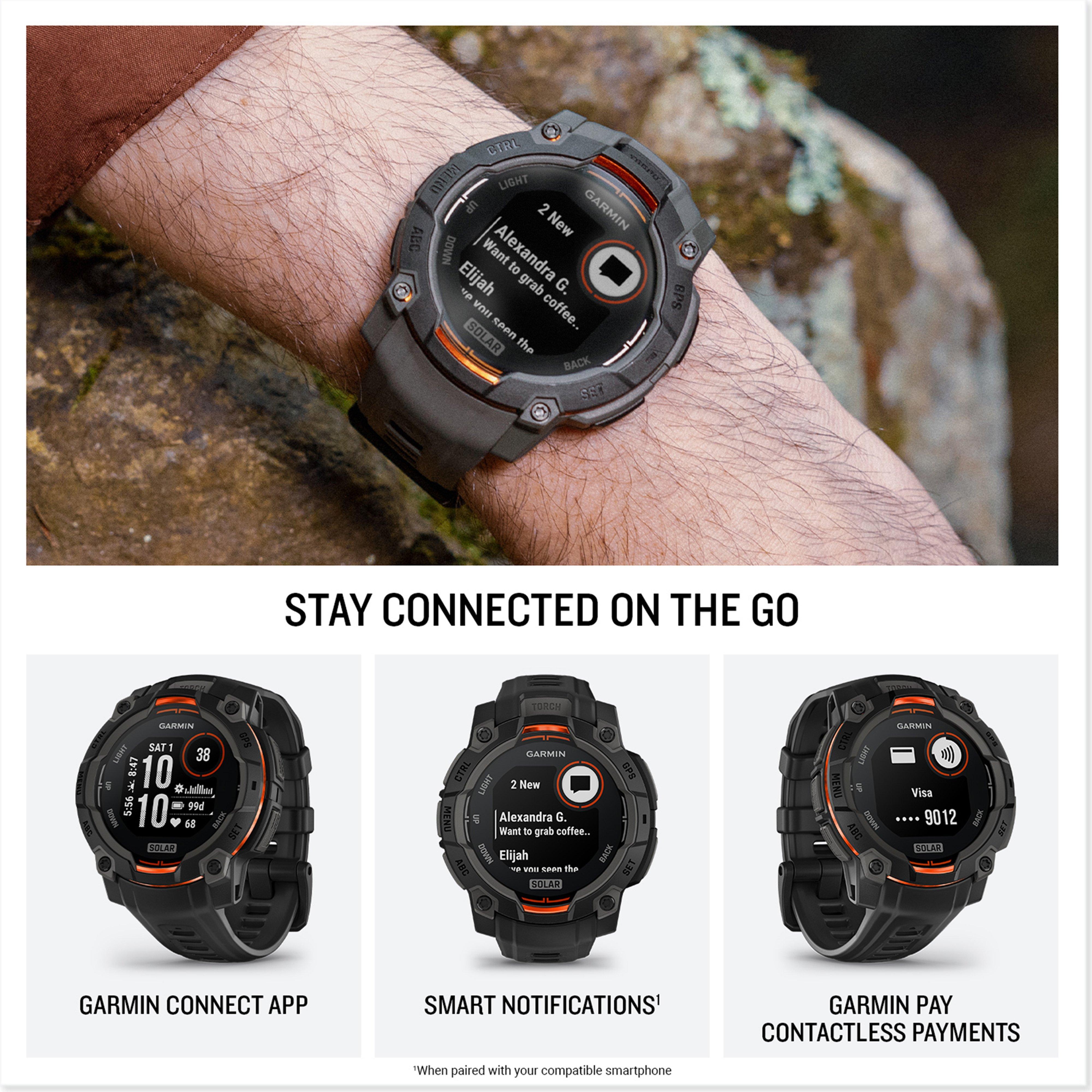 Black Garmin Instinct® 3 Solar 45mm Multi-Sport Smartwatch – Blacks