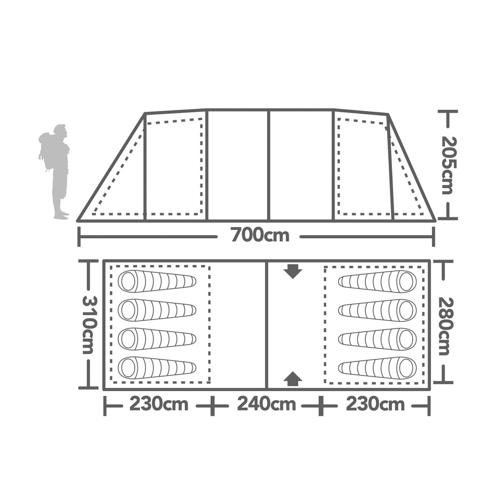 Refurbished Zenobia 8 Air Eclipse Tent