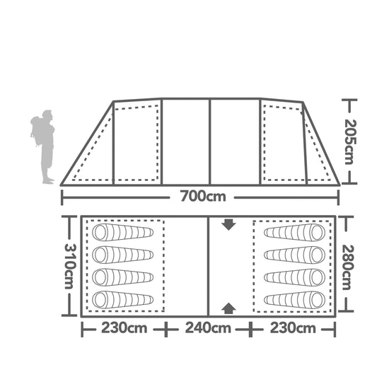 Refurbished Zenobia 8 Eclipse Tent