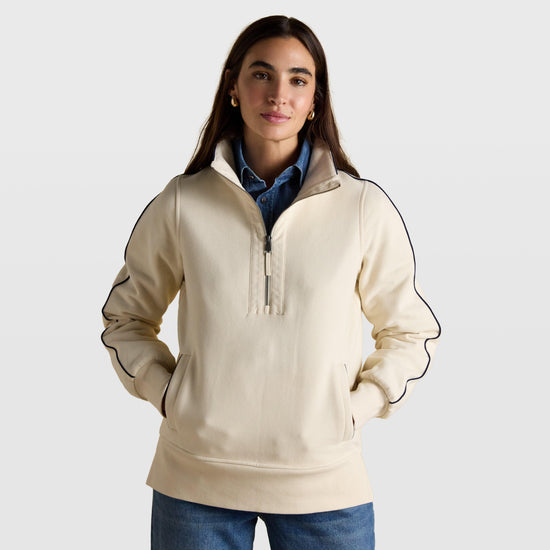 Women's Bronte Funnel Neck Quarter Zip Sweatshirt Cream