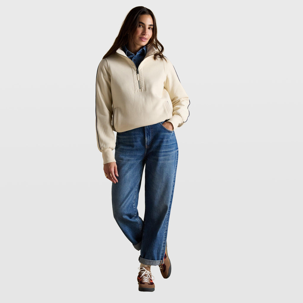 Women's Bronte Funnel Neck Quarter Zip Sweatshirt Cream