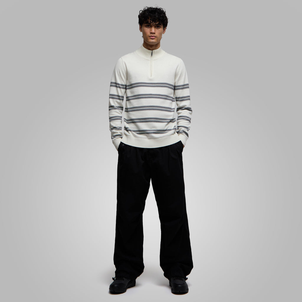 Men's Gunnar 1/4 Zip Fine Knit Stripe Jumper