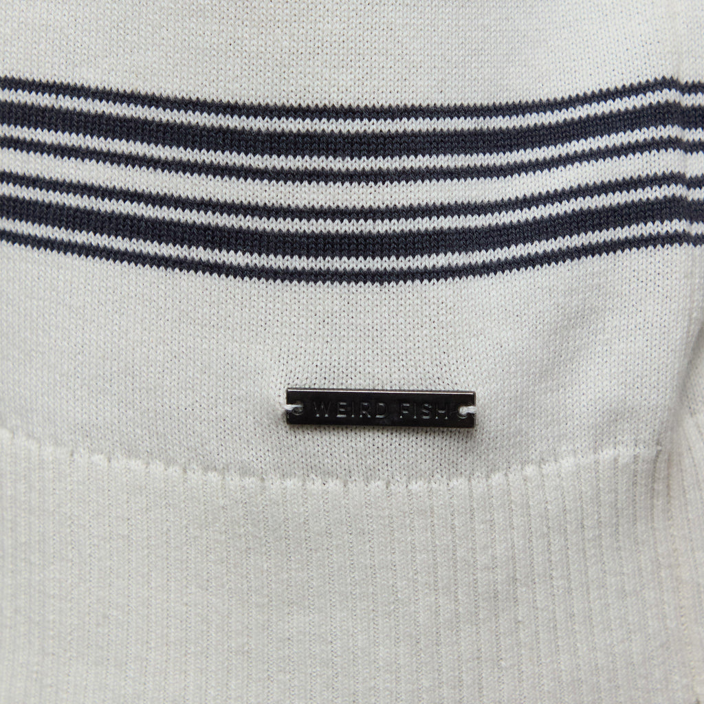 Men's Gunnar 1/4 Zip Fine Knit Stripe Jumper