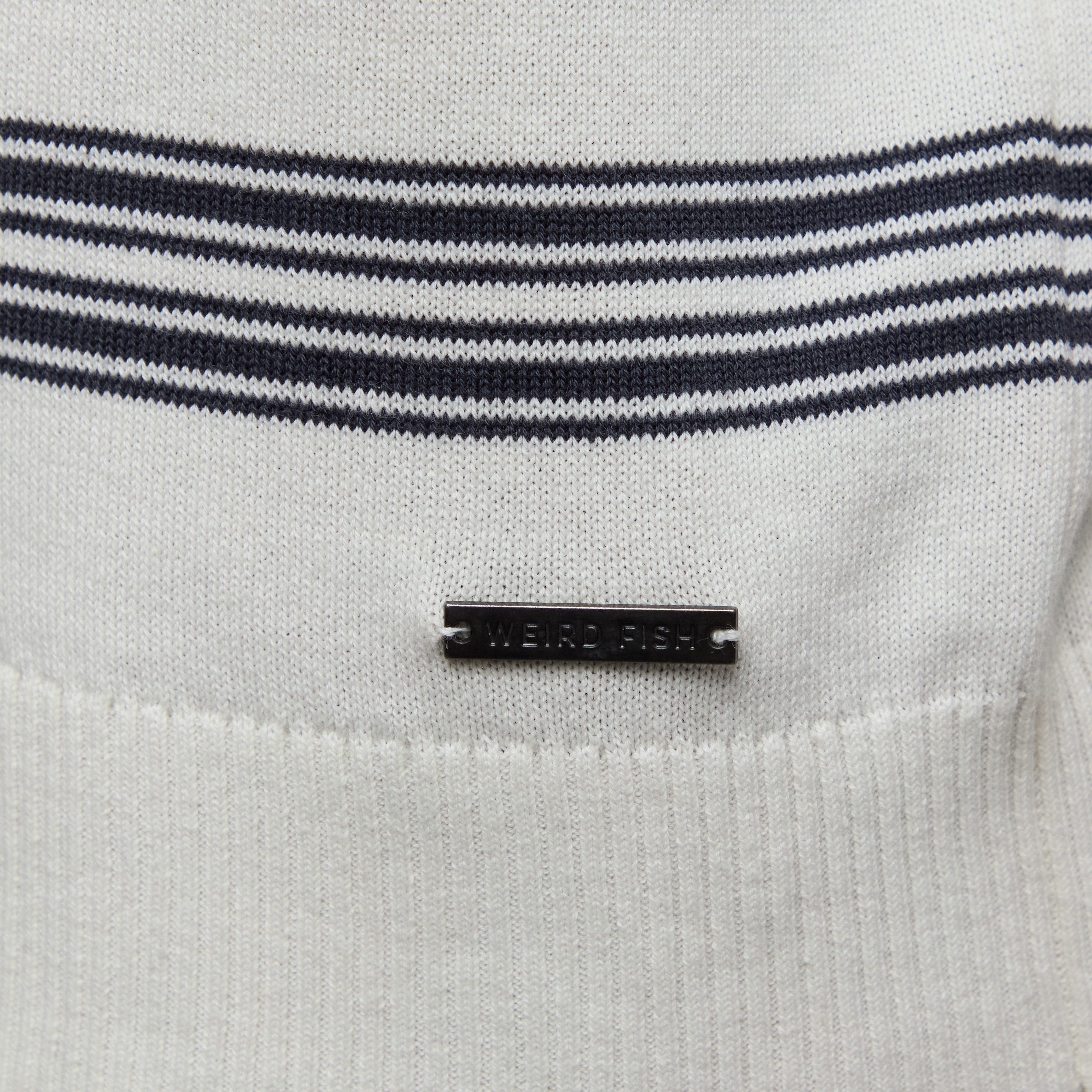 Men's Gunnar 1/4 Zip Fine Knit Stripe Jumper