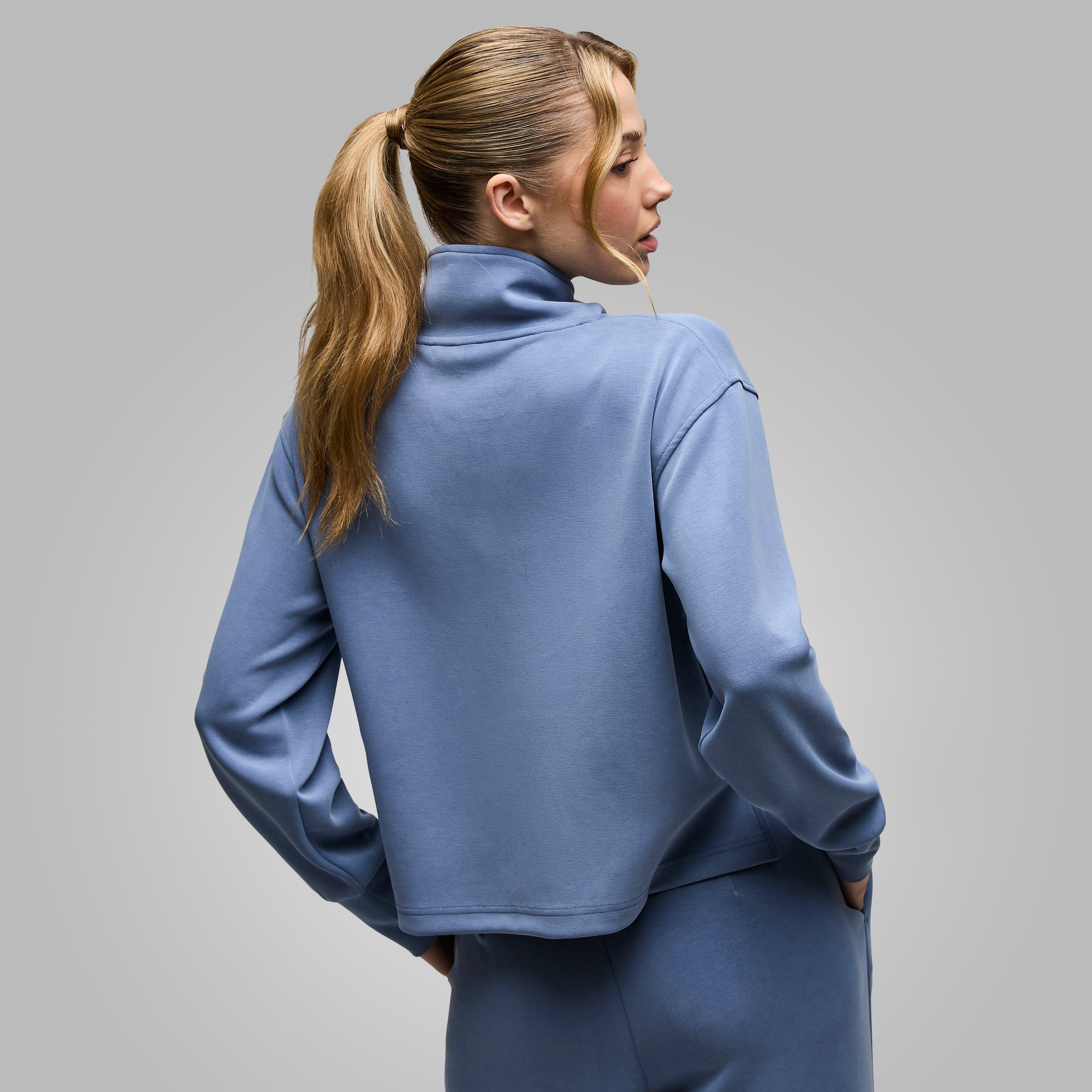 Women's Sand Wash Half Zip Crop Sweatshirt