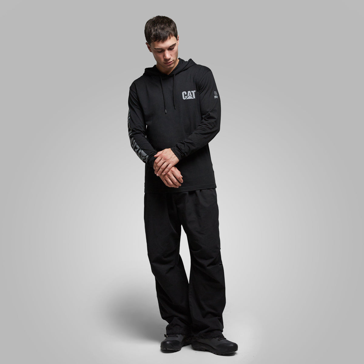 Men's CAT Hooded Long Sleeve Tee