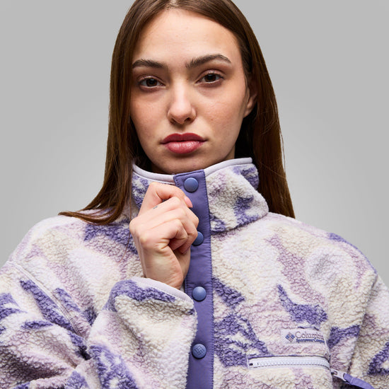 Women's Helvetia II Cropped Sherpa Half Snap Printed Fleece