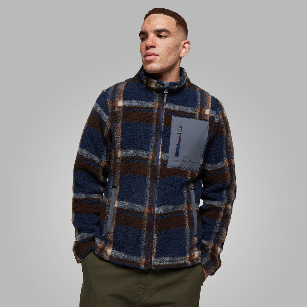 Men’s Leather Full Zip Fleece Jacket