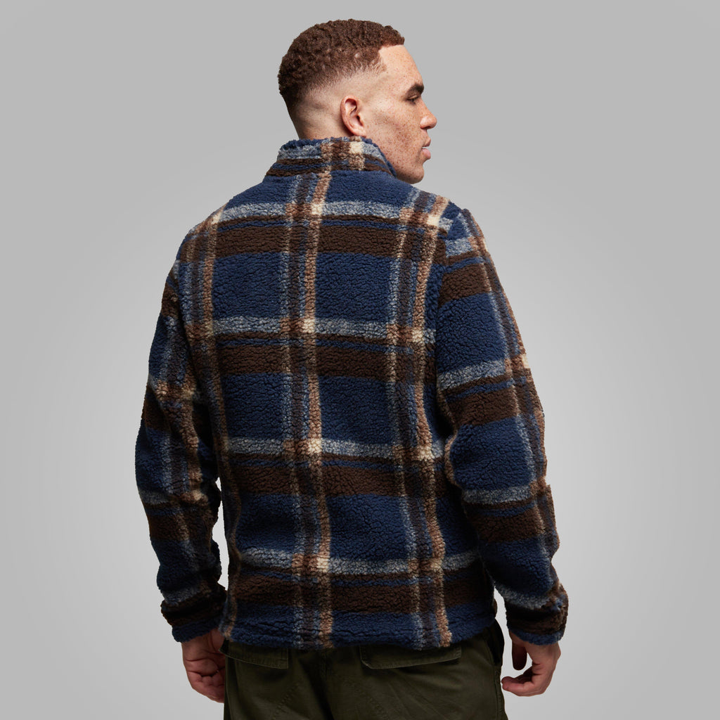 Men’s Leather Full Zip Fleece Jacket