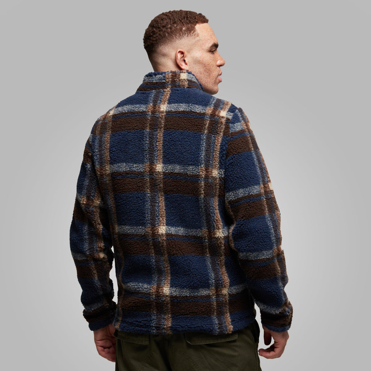 Men’s Leather Full Zip Fleece Jacket