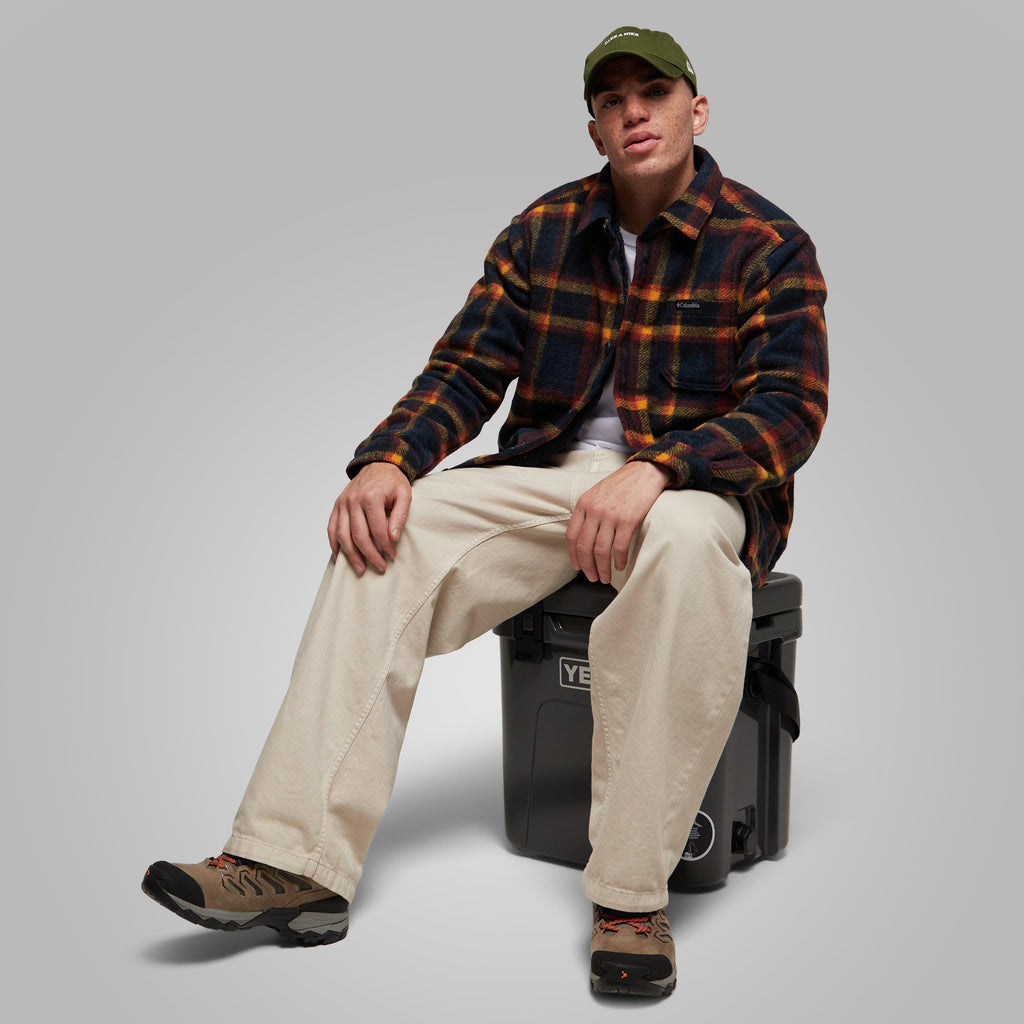 COLUMBIA MENS L/S SHIRTS-COL M HUNTER SHIRT NVY/YE