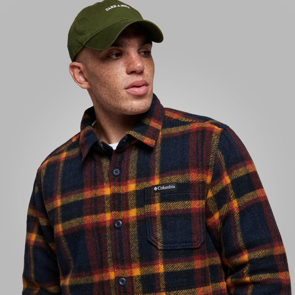 COLUMBIA MENS L/S SHIRTS-COL M HUNTER SHIRT NVY/YE