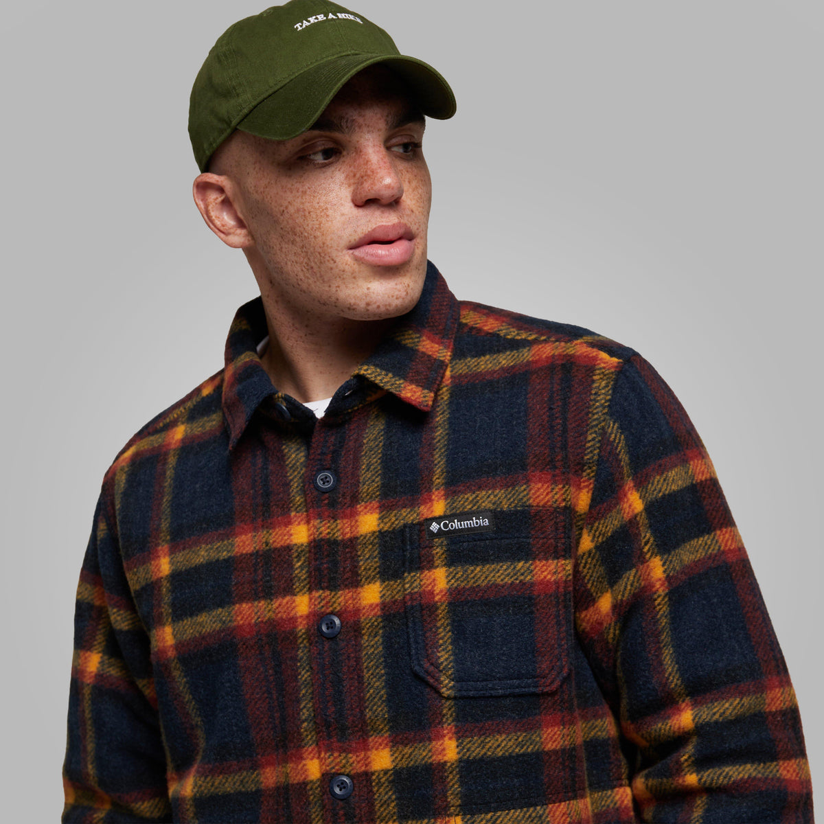 COLUMBIA MENS L/S SHIRTS-COL M HUNTER SHIRT NVY/YE